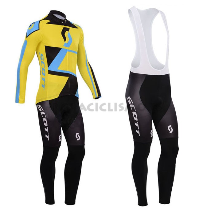 2014 Maillot scott mangas largas tirantes amarillo