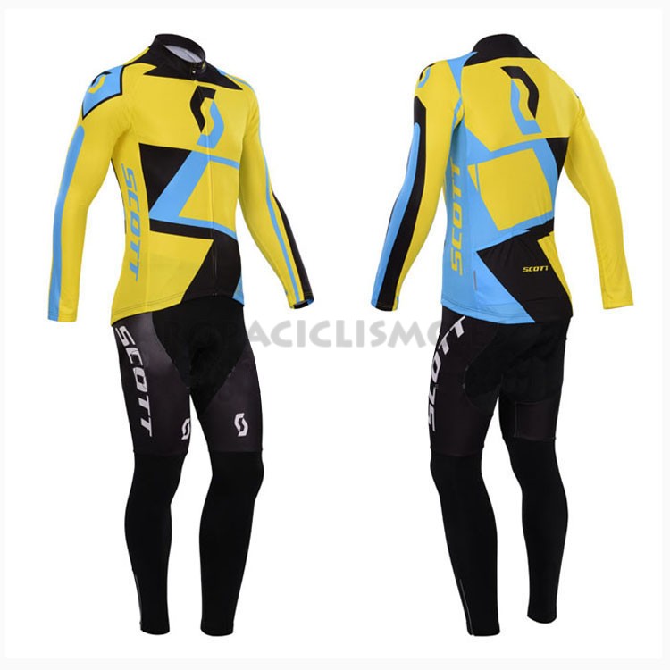 2014 Maillot scott mangas largas amarillo