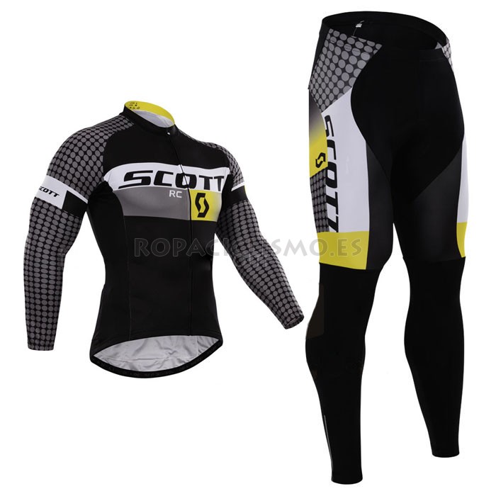 2015 Maillot scott mangas largas Negro