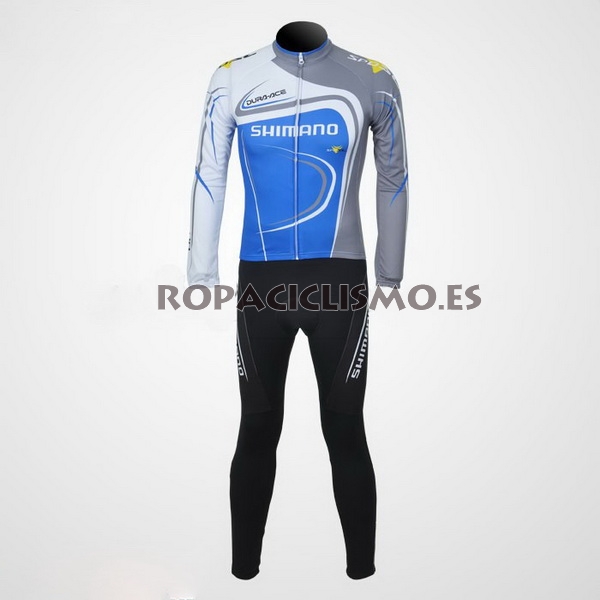 2011 Maillot shimano bleu mangas largas