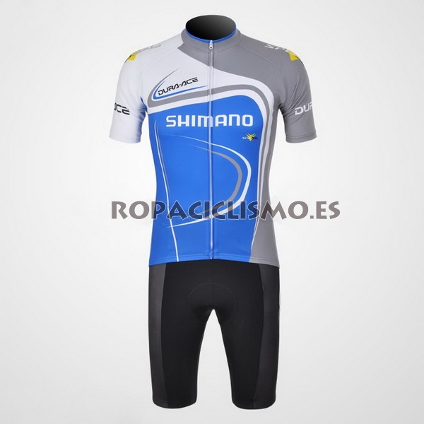 2013 Maillot shimano bleu mangas cortas