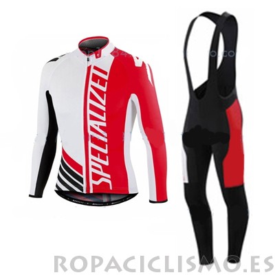 2016 Specialized Mangas Largas Pro Racing Tirantes Rojo Blanco