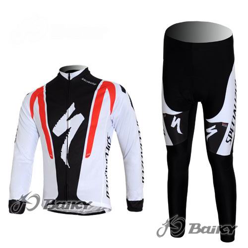 2011 Specialized Maillot blanco negro mangas largas