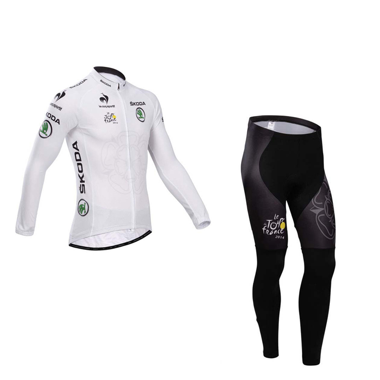 2014 Maillot Tour De Francia mangas largas Blanco