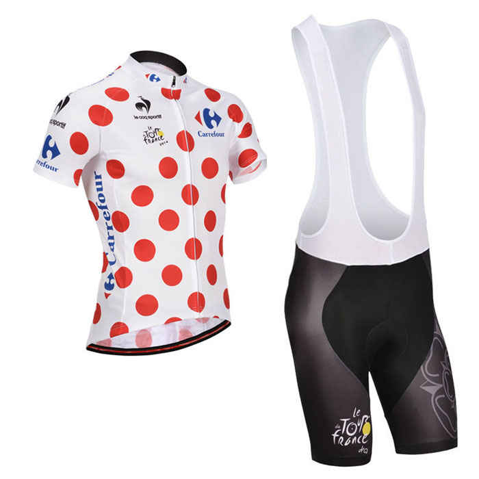 2014 Maillot Tour de France Blanco Rojo tirantes mangas cortas