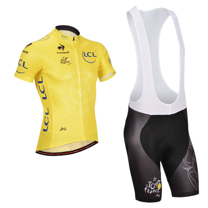 2014 Maillot Tour de France amarillo tirantes mangas cortas