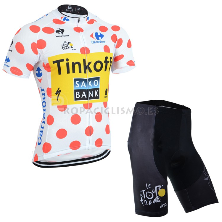 2014 Maillot Tour de France Lider Saxobank mangas cortas