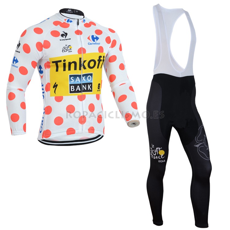 2014 Maillot Tour De Francia lider Saxobank mangas largas tirant