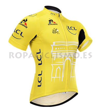 2015 Maillot Tour de France amarillo mangas cortas