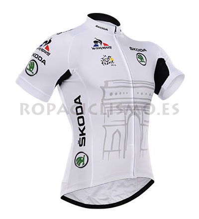 2014 Maillot Tour de France Blanco mangas cortas