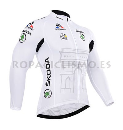 2015 Maillot Tour De Francia mangas largas Blanco