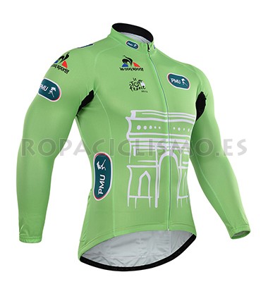 2015 Maillot Tour De Francia mangas largas Verde