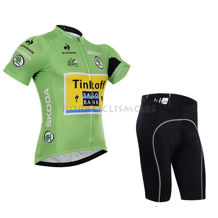 2015 Maillot Tour de France Lider Saxobank mangas cortas