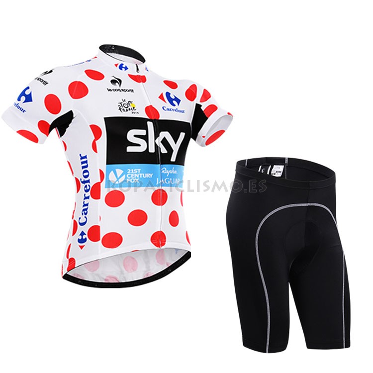 2015 Maillot Tour de France Lider Sky mangas cortas