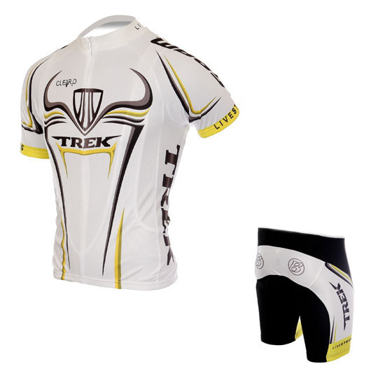 Maillot trek blanco mangas cortas