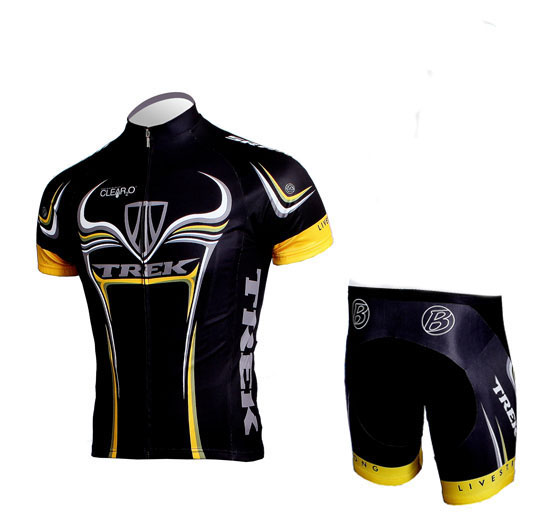 Maillot trek negro mangas cortas