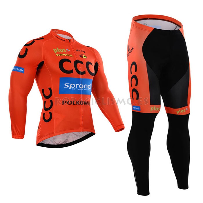 2015 Maillot Ccc Mangas Largas Rojo