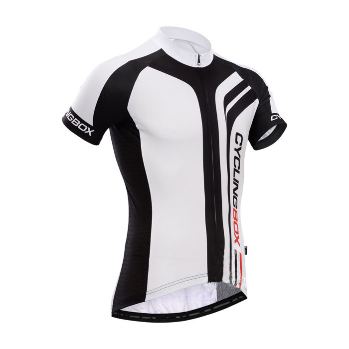 2014 Maillot Cyclingbox mangas cortas Negro Blanco