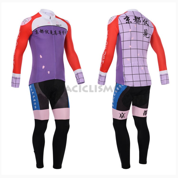 2014 Maillot Cyclingbox Mangas Largas violeta