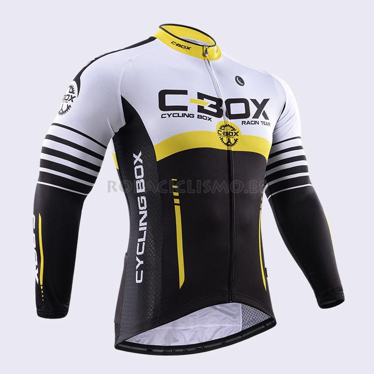 2015 Maillot Cyclingbox mangas largas Amarillo Negro