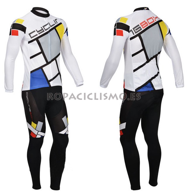 2013 Maillot Cyclingbox Blanco Mangas Largas