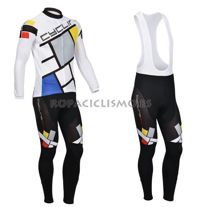 2013 Maillot Cyclingbox Blanco Mangas LargasTirantes