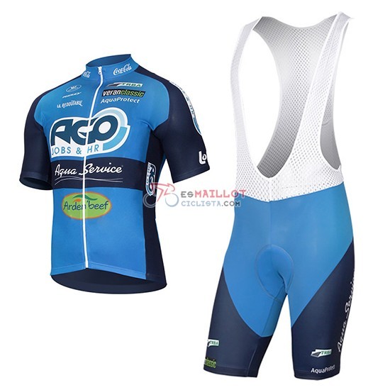 2017 Maillot Ago Aqua Service Mangas Cortas Azul