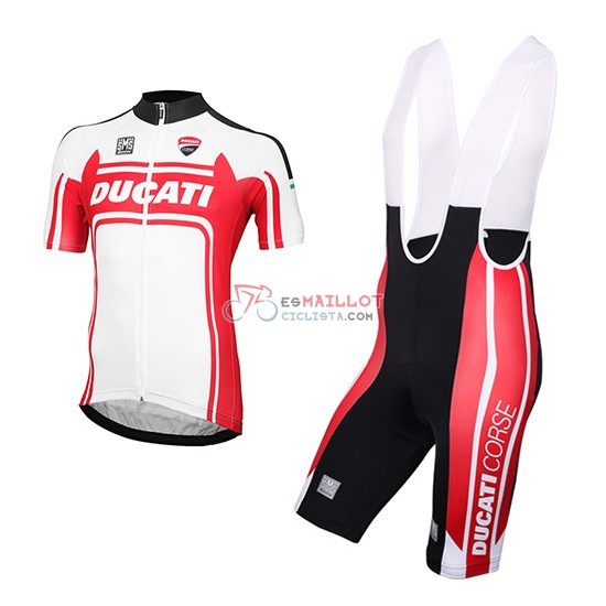 2016 Maillot Ducati Mangas Cortas Blanco Y Rojo