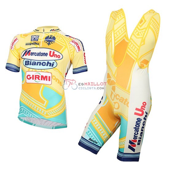 2016 Maillot Mercatone Uno Mangas Cortas Amarillo