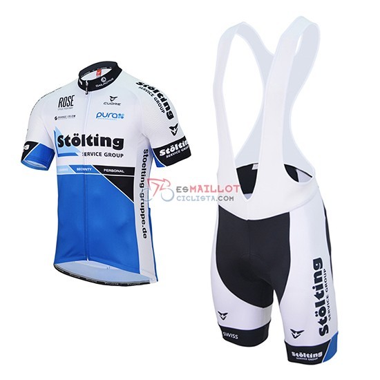 2017 Maillot Stolting Mangas Cortas Blanco Y Azul